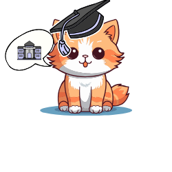 illustration of act with a graduation hat and university building in the speech buble
